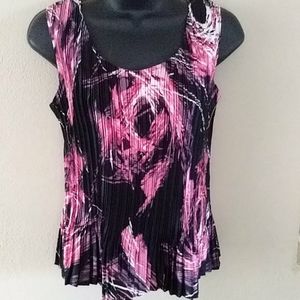 Psychedelic Pleated Expandable Tank Top